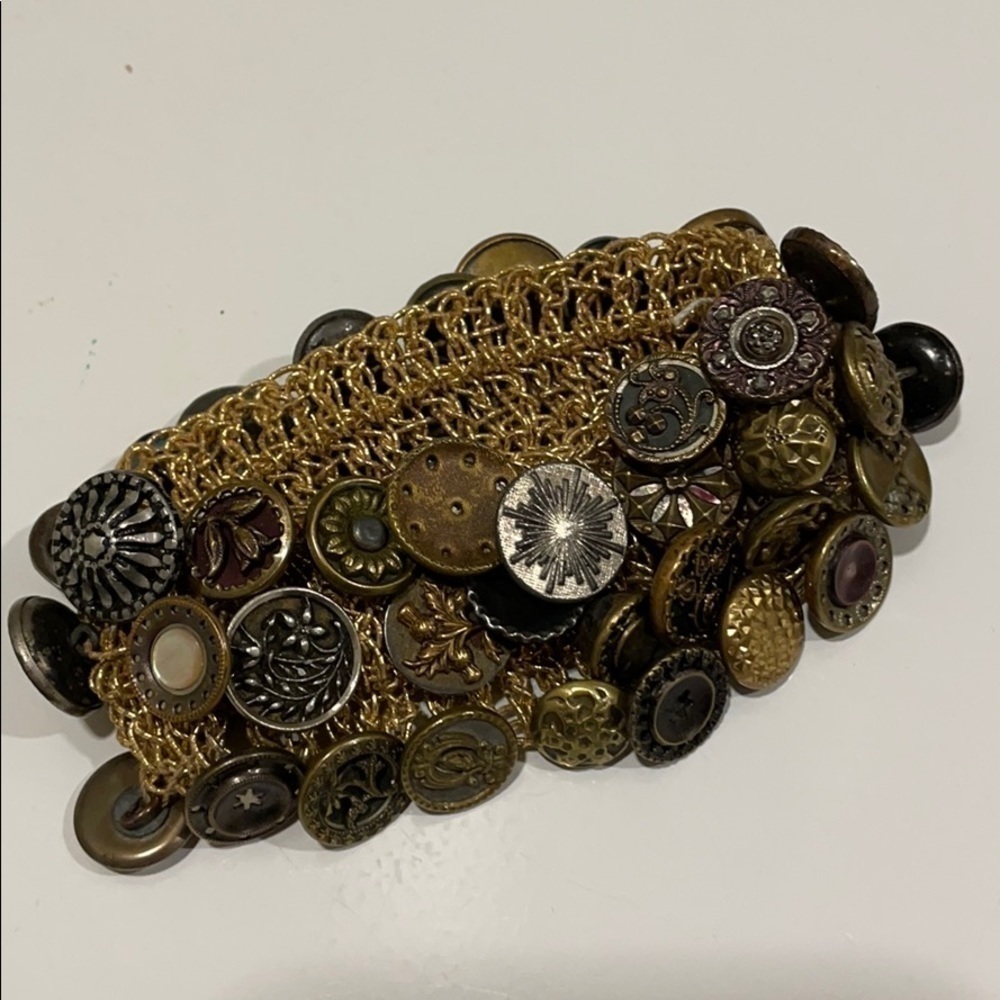 Gorgeous Antique Victorian Button Bracelet!! EUC